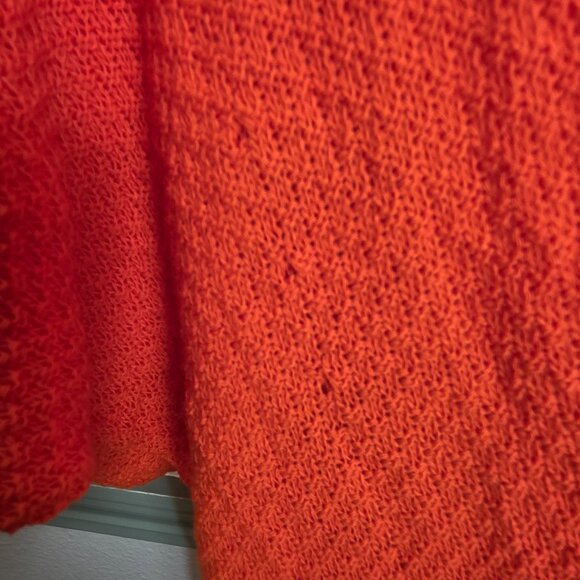 Galita Womens Cardigan Sweaters Open Front Knit Orange Small Oversized - Picture 9 of 15